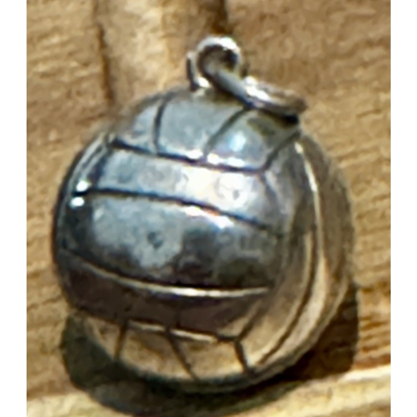 Vintage 925 Sterling Silver 3D Volleyball Ball Sports Charm Pendant - 1980-1990s