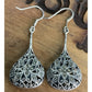 NF Sterling Marcasite Tear Drop Pendant Dangle Earrings Filigree Art Deco 17g!