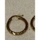Vintage HAN 925 Gold Tone Sterling Silver Textured Oval Hoop Earrings