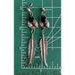 Lorena Sterling Silver Black Onyx Feather Dangle Earrings Southwestern Boho Drop