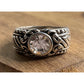 PD Sterling Silver CZ Scroll Ring Vintage Style Style Size 7