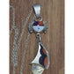 Sterling Silver Sunface Inlay Pendant Artisan Design 7.4g Dangle Necklace 18”