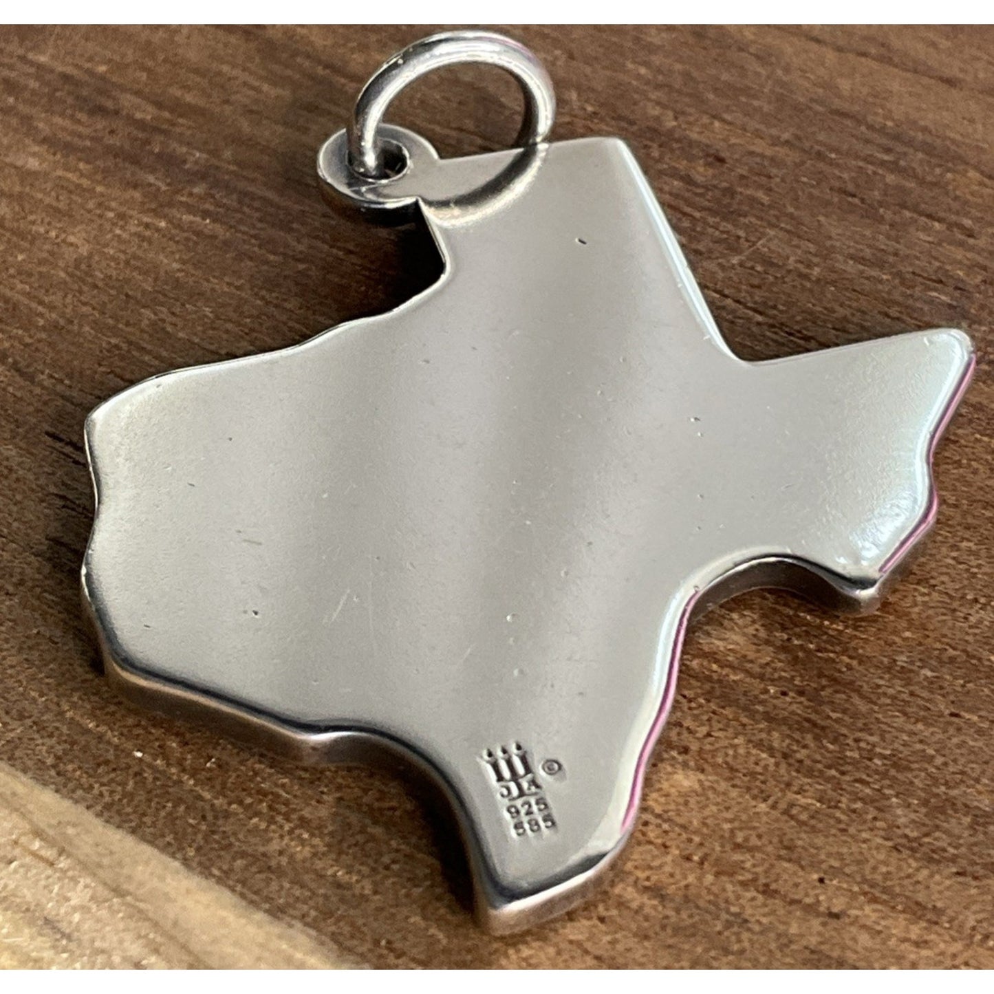 Retired James Avery Deep in the Heart Of Texas Hammered 925 & 14k Heart Pendant