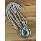 Sterling Silver Green Amethyst Prasiolite Teardrop Pendant Necklace 18” Isreal