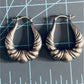 Vintage Sterling Silver 925 Sculpted Hoop Earrings Fluted Ribbed 1¼” 4g