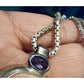 Vintage 925 Amethyst Mother Pearl With Necklace 7g FAS Italy Mirror Box Chain 16