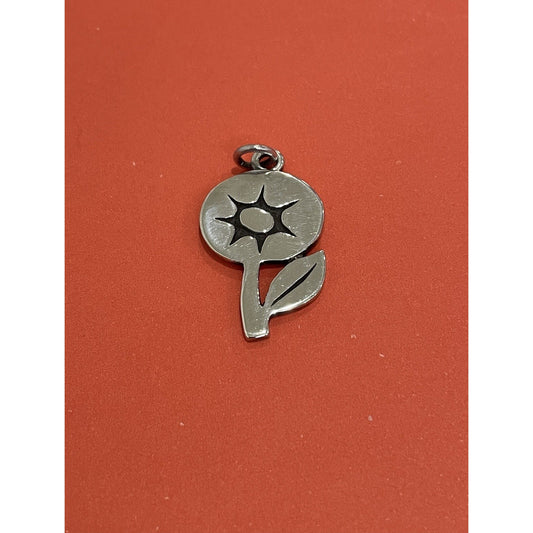 James Avery Retired Vintage Retro Large Silver Flower Charm Or Pendant Pre-Owned