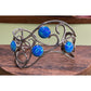 Mexico 925 Sterling Silver Blue Opal Wide Scroll Cuff Bracelet 31g