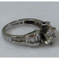 Sterling Silver CZ Engagement Wedding 925 Ring Size 7.5 Baguette Accent