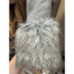 Bebe Women’s XS Gray Faux Fur Trim Long Coat Belted Statement Winter Jacket