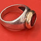 Preowned James Avery Retired Hard to Find Regent Oval Garnet Silver and 14k Gold Ring 5.5