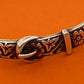 Preowned James Avery Retired Hard to Find Silver Floral Belt Buckle Bangle Bracelet Sz M