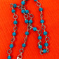 Preowned James Avery Retired Silver Twisted Wire Link Necklace with Turquoise Beads 18”