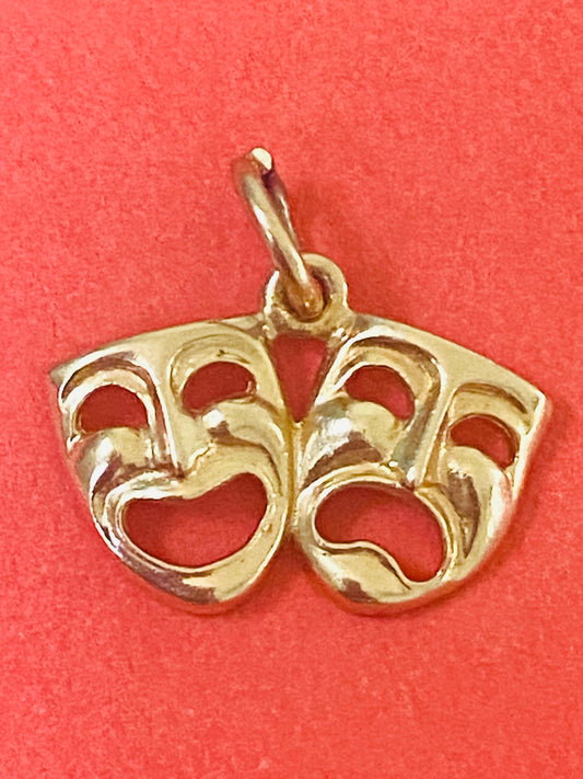 Preowned James Avery Retired Rare Hard to Find 14k Gold Theater Drama Mask Charm