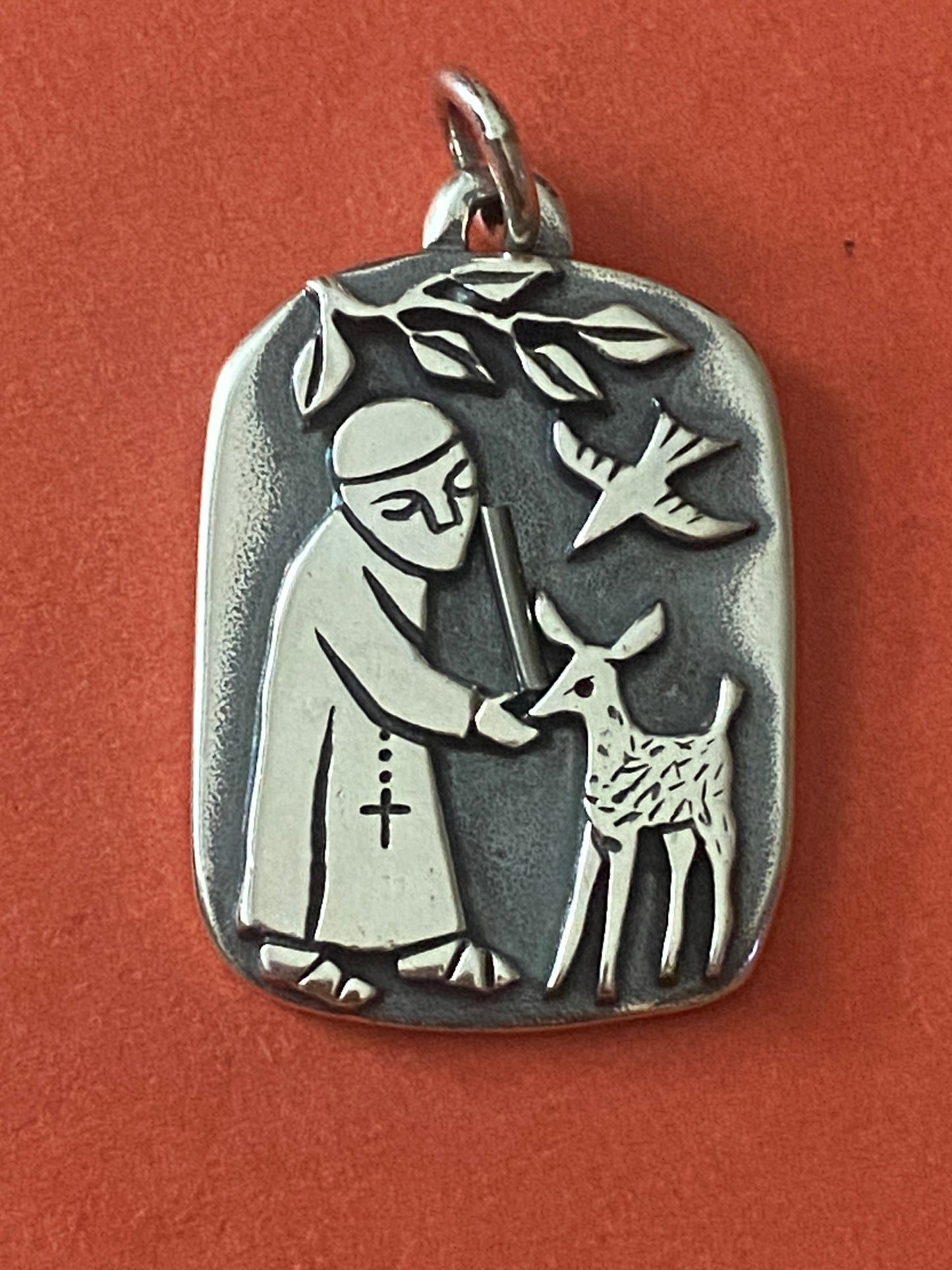 Preowned James Avery Silver Retired Silver St Francis Pendant