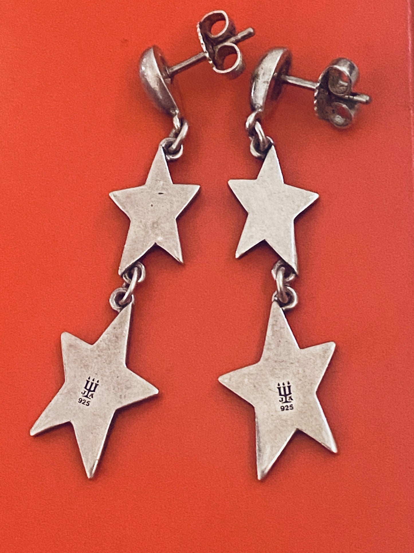 Preowned James Avery Retired RARE HARD TO FIND Silver Star Dangle Post Earrings