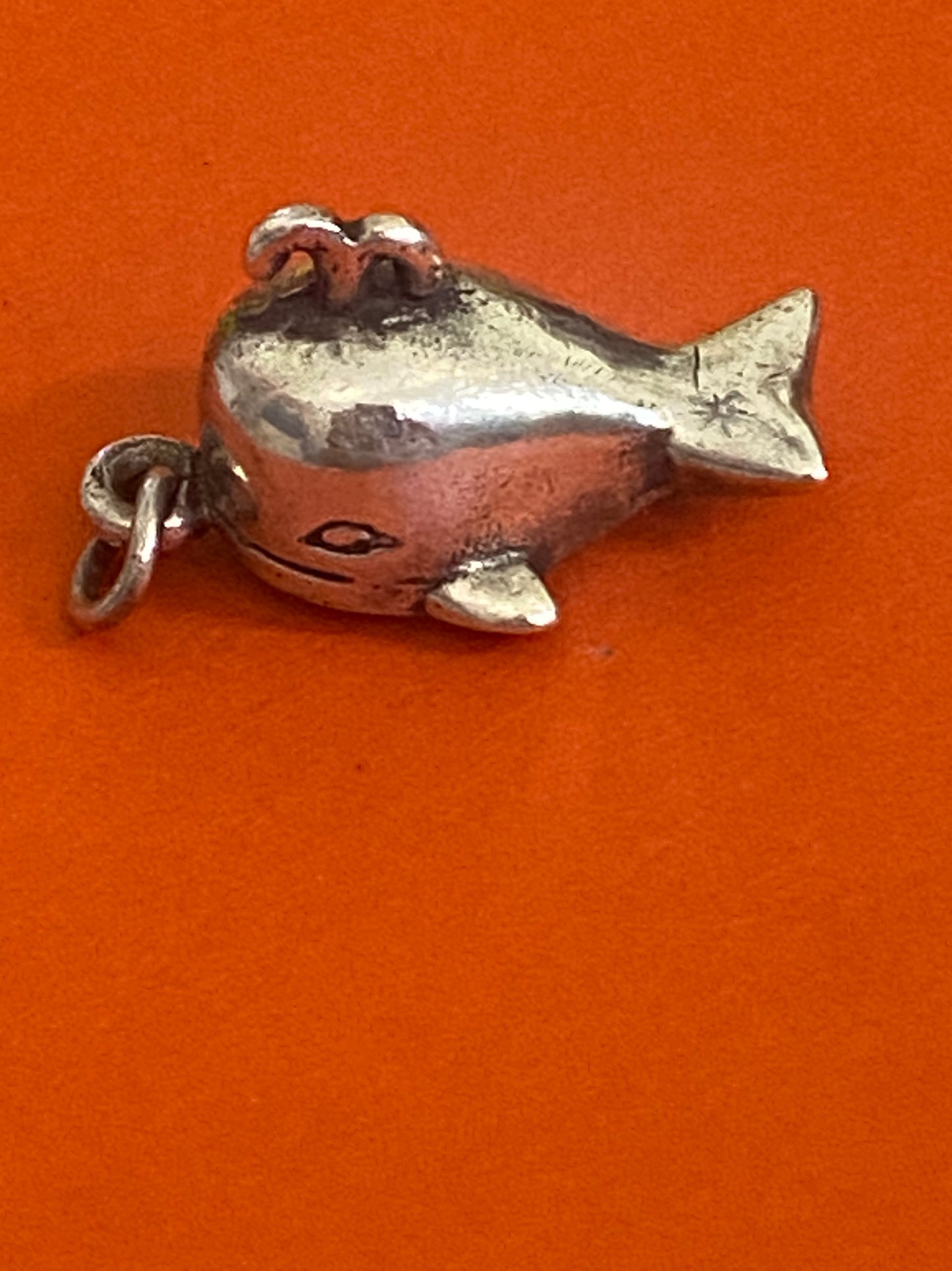 Preowned James Avery Retired Rare Silver 3D Whale Charm