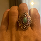 Pre-Owned James Avery Retired & HTF Tanger Silver and Copper Turquoise Ring Size 9.5