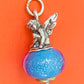 Preowned James Avery Retired Heavenly Angel Blue Art Glass Bead Finial Charm