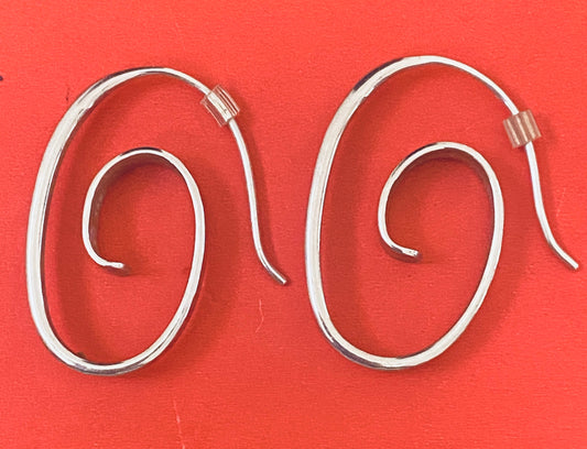 Preowned James Avery Retired Silver Swirl Loop Earrings