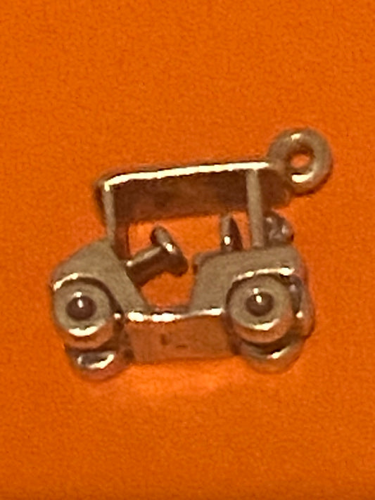 Preowned James Avery Retired Hard to Find 3D Silver Golf Cart Charm