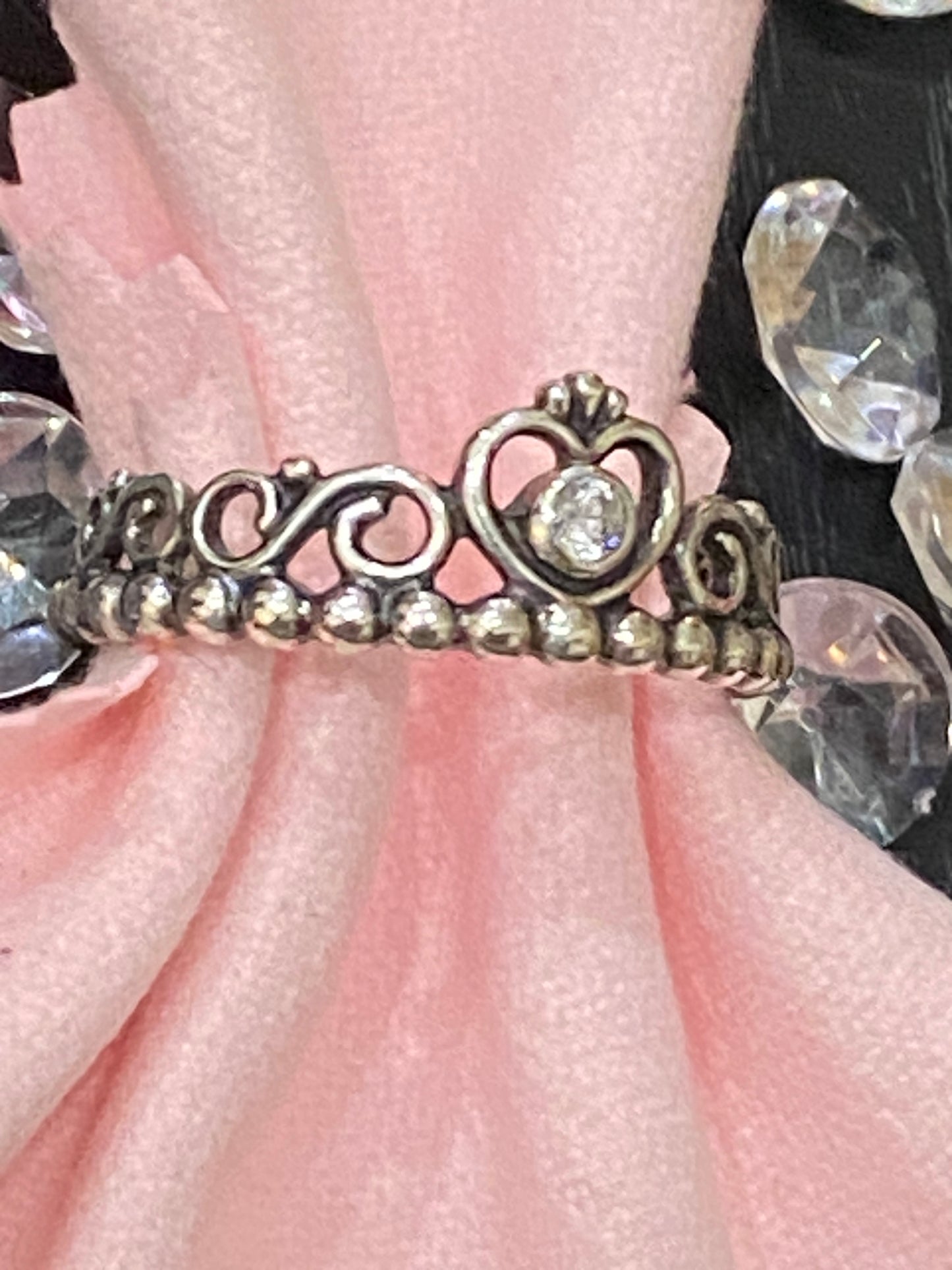 PANDORA My Princess Tiara Crown W/ CZ Ring Size 9 9190880CZ W