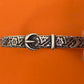 Preowned James Avery Retired Hard to Find Silver Floral Belt Buckle Bangle Bracelet Sz M