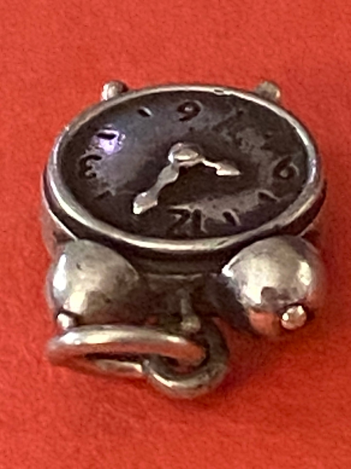 Pre Owned James Avery Retired 3D Silver Alarm Clock Super Cute and Detailed!!
