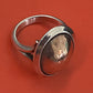 Preowned James Avery Retired Silver and Copper Hammered Dome Statement Ring Size 8.5