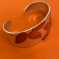 Preowned James Avery Retired Silver and Copper Floating Flowers Cuff Bracelet Size L