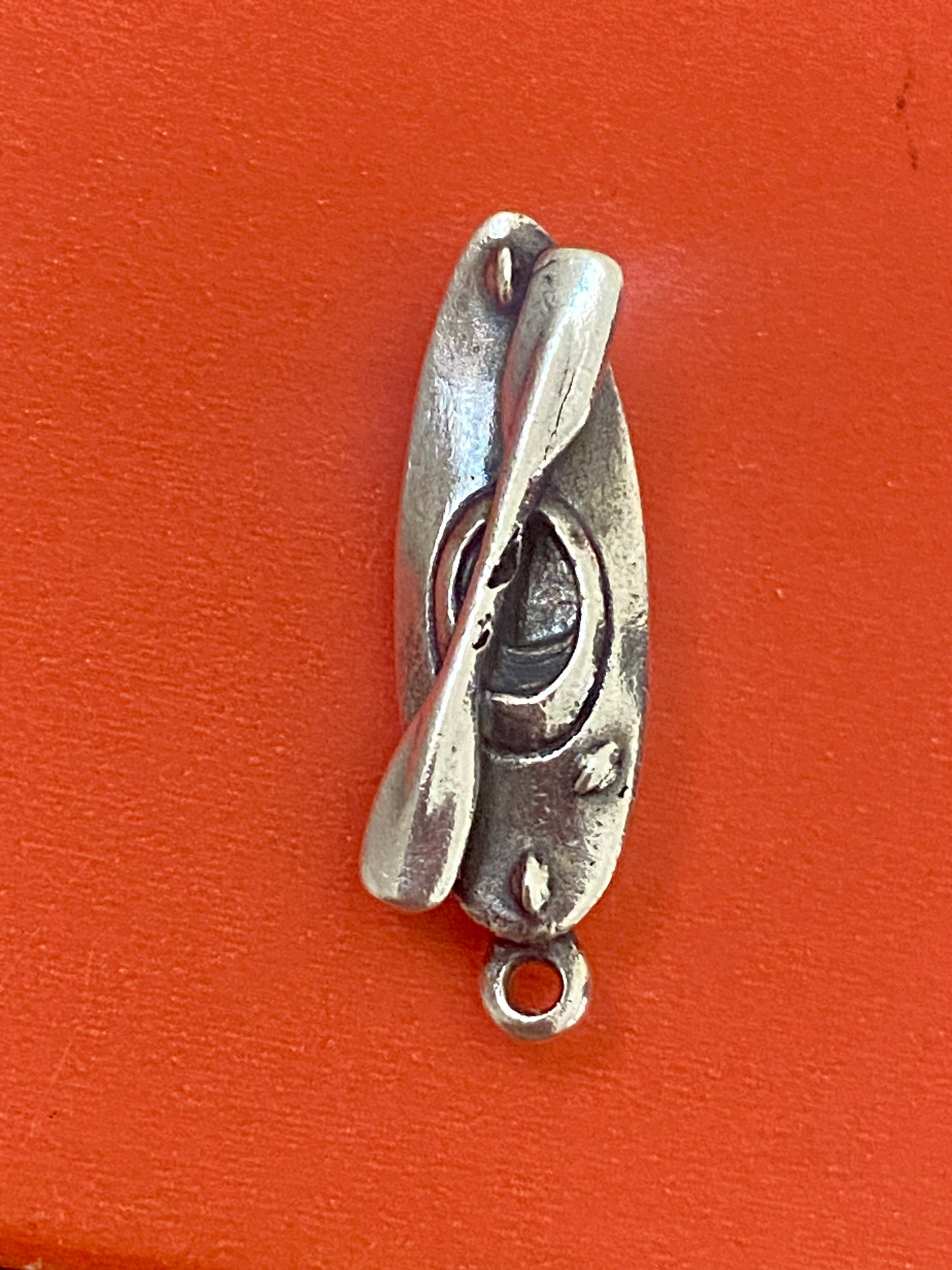 Preowned James Avery Retired Rare Silver Kayak Charm