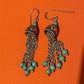 Pre-Owned James Avery Retired Silver Turquoise Tassel Ear Hooks Earrings