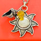 Preowned James Avery Retired Silver Hard To Find Summer Sun Shell And Chalcedony Bead Pendant