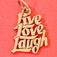 Preowned James Avery Retired Rare Hard to Find 14k Gold LIVE LOVE LAUGH Charm