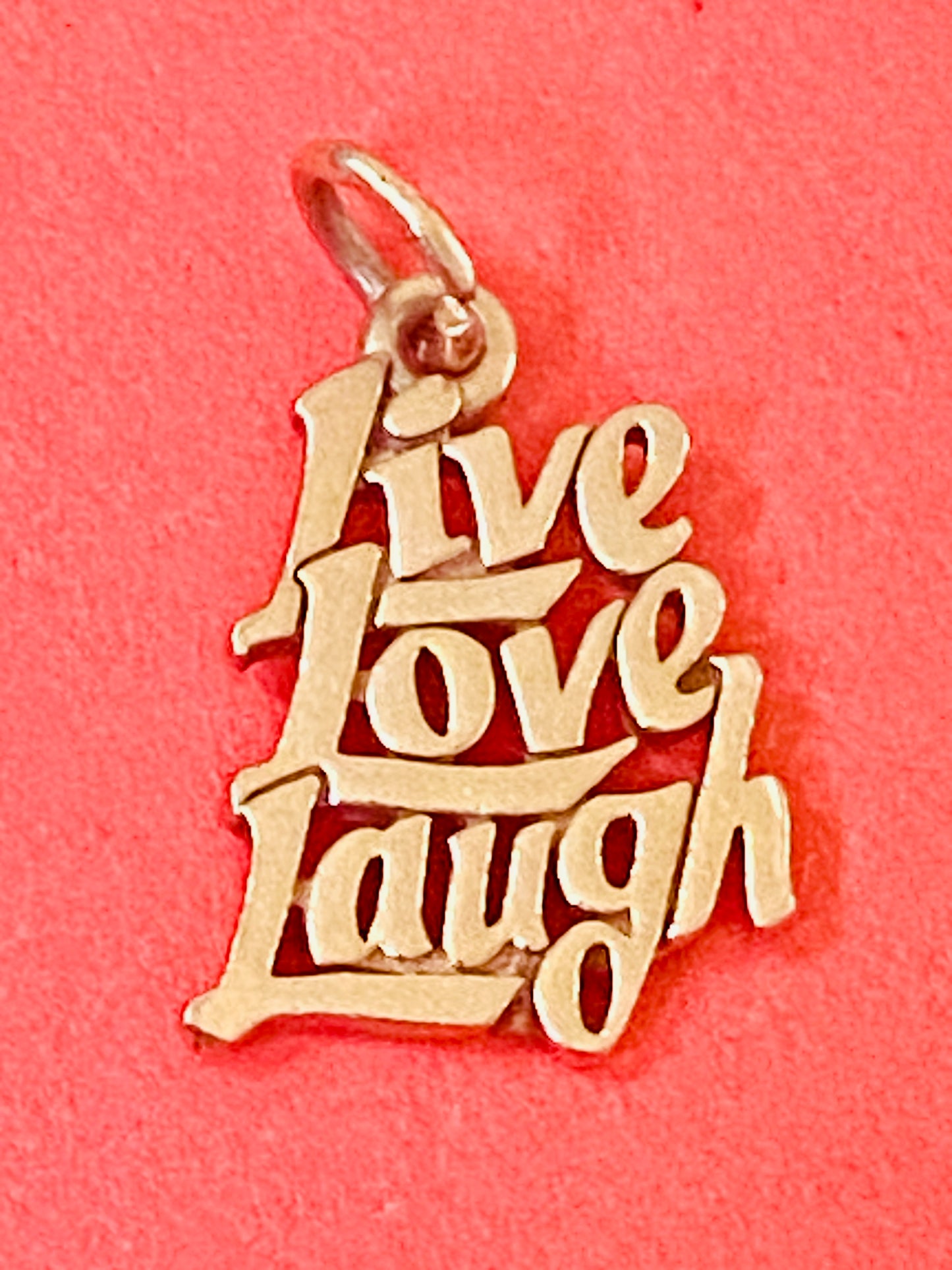 Preowned James Avery Retired Rare Hard to Find 14k Gold LIVE LOVE LAUGH Charm