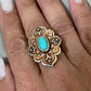 Preowned James Avery Retired Silver Tangier Silver Copper Turquoise Ring Size 8