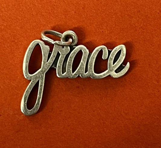Preowned James Avery Retired Grace Script Charm