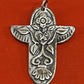 Preowned James Avery Retired Silver Adoremus Floral Cross Pendant  2"