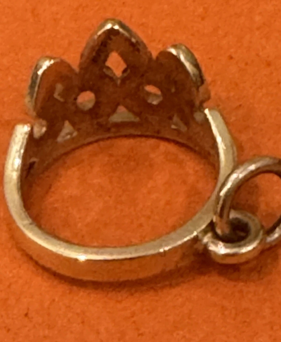 Preowned James Avery Retired 14k Gold Tiera  Princess Crown Charm w/ Box and Pouch