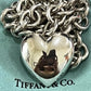Preowned Tiffany & Co. Sterling Silver Chain Link Puffy Heart Necklace HEAVY 16”