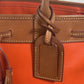 Preowned VINTAGE Dooney & Bourke Tote Bag Purse Saffiano Tassel Orange w/ Brown Trim