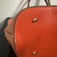 Preowned VINTAGE Dooney & Bourke Tote Bag Purse Saffiano Tassel Orange w/ Brown Trim