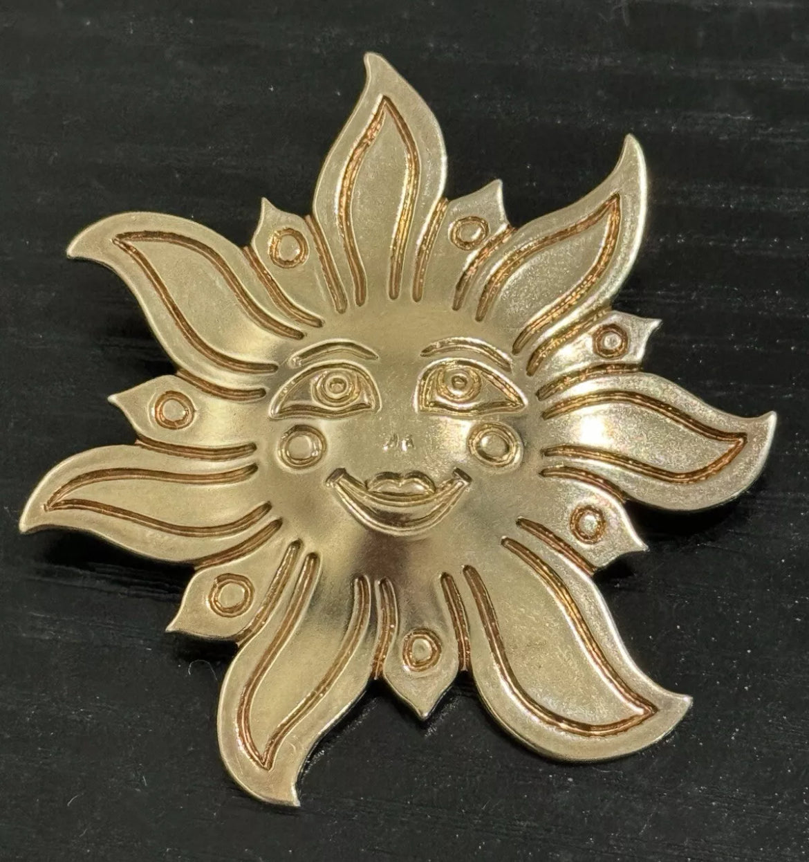 Preowned James Avery Retired RARE 14k Gold and Silver Sun Pendant