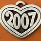 Preowned James Avery Retired Sterling Silver 2007 Year In Heart Charm