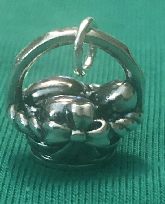 Preowned James Avery Silver RETIRED 🐣 Easter Basket With Eggs 🐣 Charm