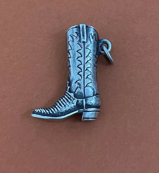 Preowned James Avery Retired Silver Western Boot Charm