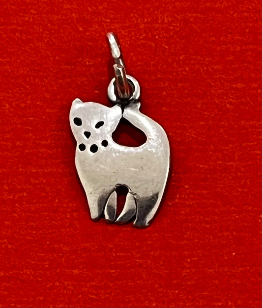 Preowned James Avery Retired Sterling Silver VINTAGE Cat Charm