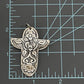 Preowned James Avery Retired Silver Adoremus Floral Cross Pendant  2"