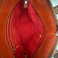 Preowned VINTAGE Dooney & Bourke Tote Bag Purse Saffiano Tassel Orange w/ Brown Trim