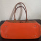 Preowned VINTAGE Dooney & Bourke Tote Bag Purse Saffiano Tassel Orange w/ Brown Trim